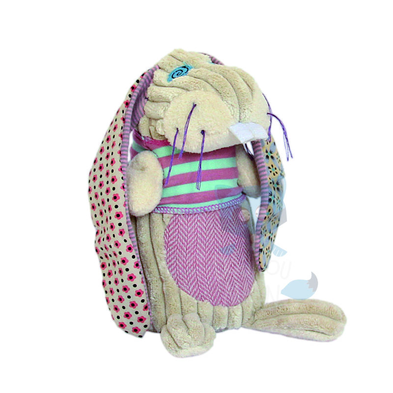 Les déglingos lapinos lapin boîte à musique beige violet 